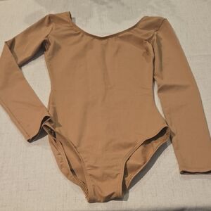 Danskin Tan Long Sleeve Bodysuit